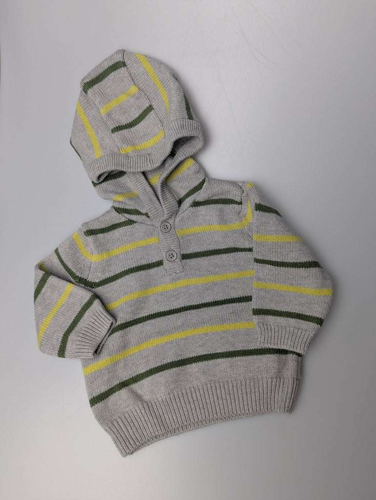 F&F Grey Stripe Jumper - Boys 0-3 Months Little Ones Preloved Used, Preloved, Preworn Baby, Girls & Boys Clothes. Kids & Children's second hand Clothing UK Online. Cheap affordable. Brands including Next, Joules, Nutmeg Morrisons, TU, F&F, H&M.