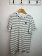 F&F Grey Striped Polo Shirt - Boys 11 - 12 Years - Little Ones Preloved. Second Hand Children's & Preloved Baby, Kids, Girls & Boys Clothes. UK online