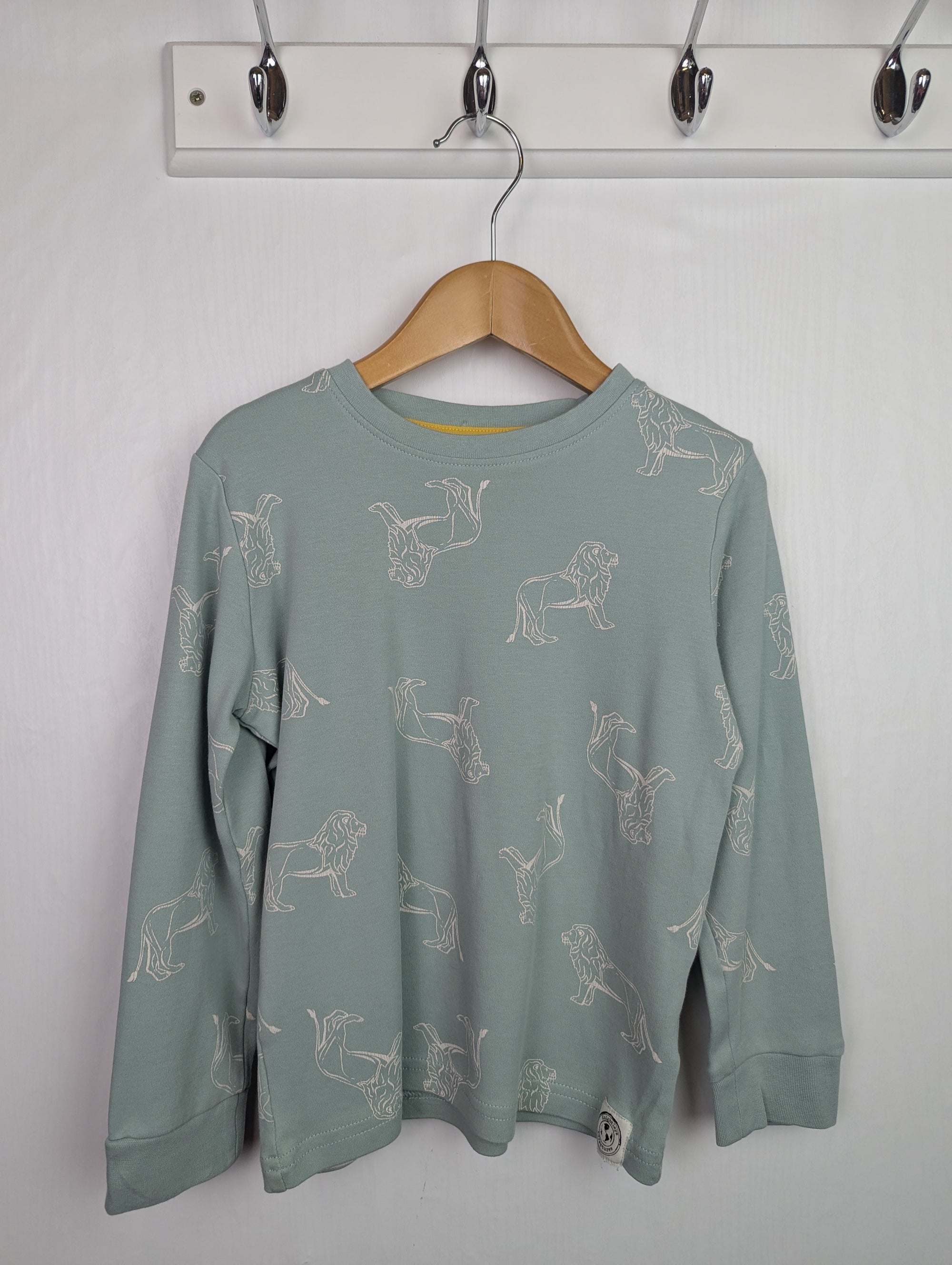 F&F Lion Teal Pyjama Top - Unisex 5 - 6 Years - Little Ones Preloved. Second Hand Children's & Preloved Baby, Kids, Girls & Boys Clothes. UK online