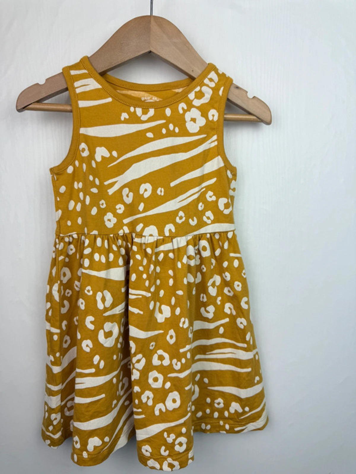 F&F Mustard Animal Print Dress - Girls 2 - 3 Years - Little Ones Preloved. Second Hand Children's & Preloved Baby, Kids, Girls & Boys Clothes. UK online