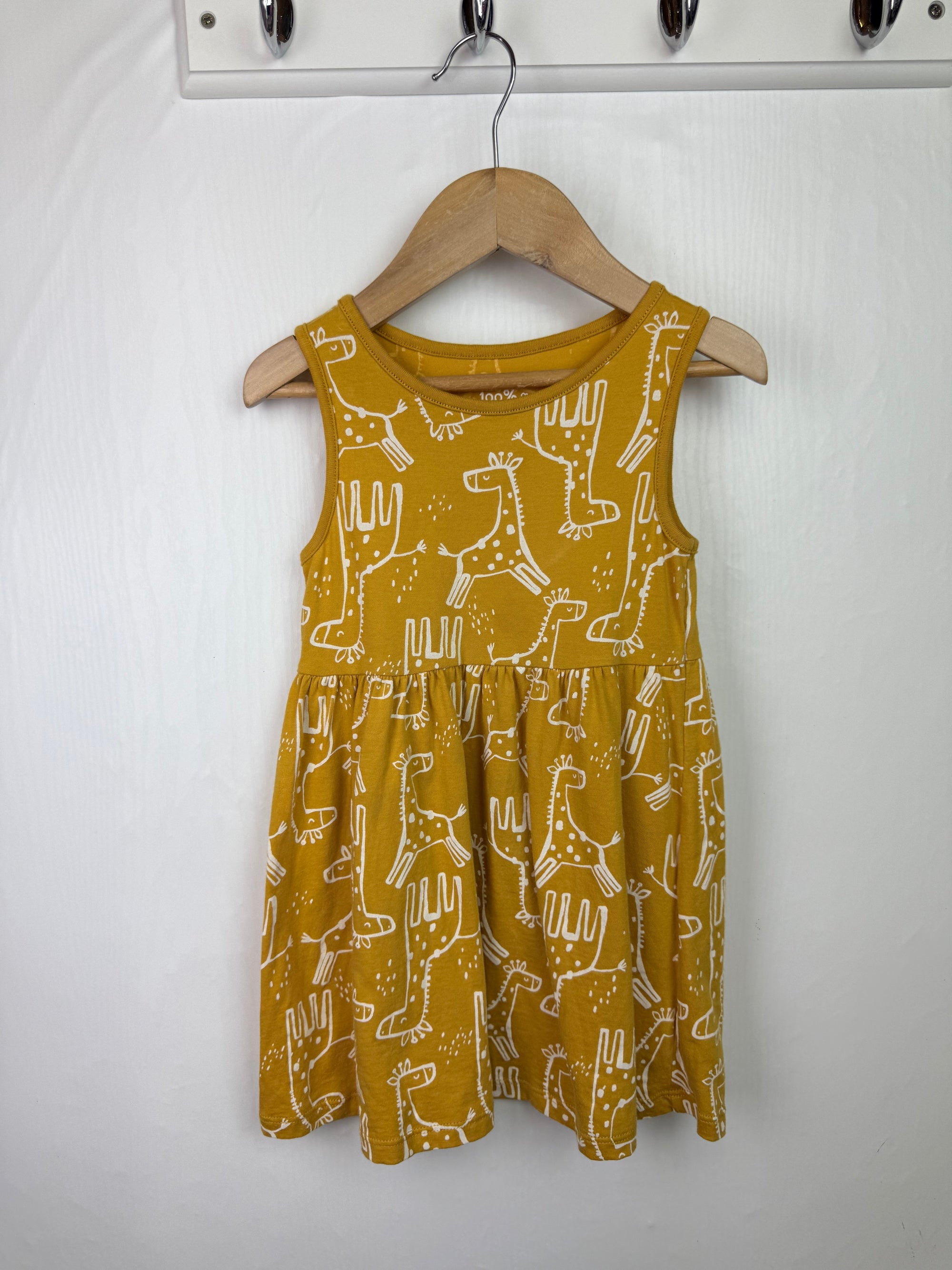 F&F Mustard Giraffe Dress - Girls 3 - 4 Years - Little Ones Preloved. Second Hand Children's & Preloved Baby, Kids, Girls & Boys Clothes. UK online
