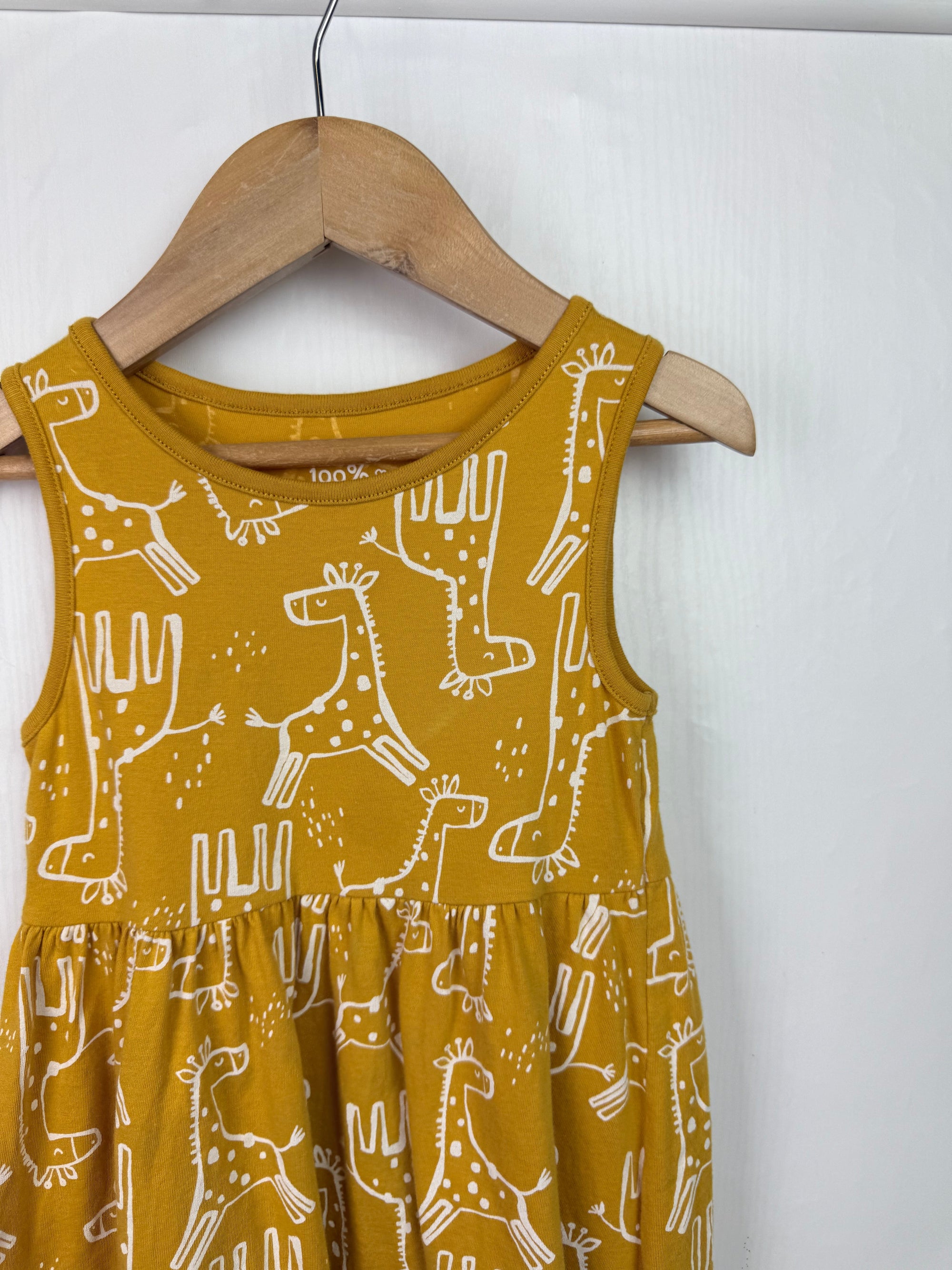 F&F Mustard Giraffe Dress - Girls 3 - 4 Years - Little Ones Preloved. Second Hand Children's & Preloved Baby, Kids, Girls & Boys Clothes. UK online
