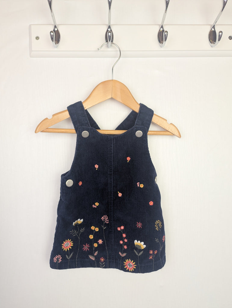 F&F Navy Floral Cord Dress - Girls 0-3 Months Little Ones Preloved Used, Preloved, Preworn Baby, Girls & Boys Clothes. Kids & Children's second hand Clothing UK Online. Cheap affordable. Brands including Next, Joules, Nutmeg Morrisons, TU, F&F, H&M.