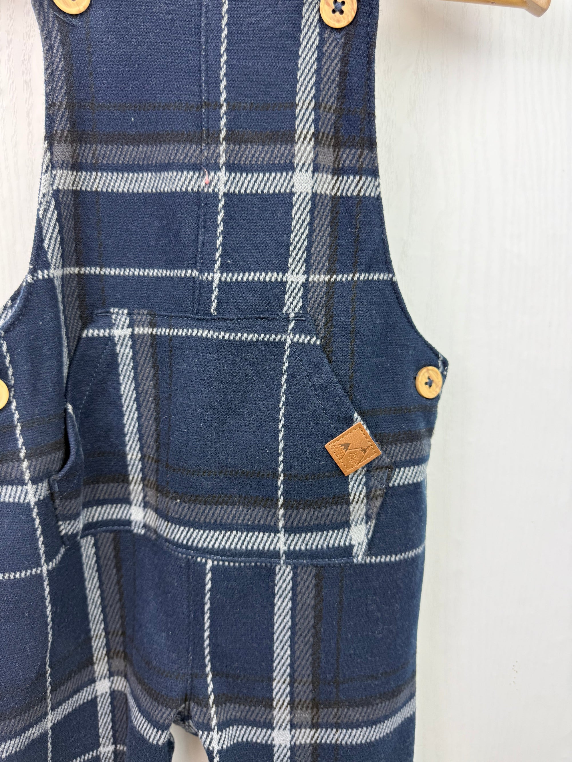 F&F Navy Plaid Dungarees - Boys 12 - 18 Months - Little Ones Preloved. Second Hand Children's & Preloved Baby, Kids, Girls & Boys Clothes. UK online