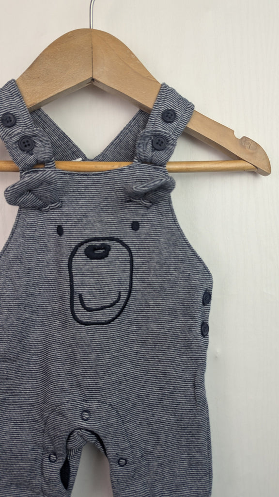 F&F Navy Striped Bear Romper - Boys Newborn F&F Used, Preloved, Preworn & Second Hand Baby, Kids & Children's Clothing UK Online. Cheap affordable. Brands including Next, Joules, Nutmeg Morrisons, TU, F&F, H&M.