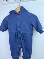 F&F Navy Zip Hoodie Romper - Boys 0 - 3 Months - Little Ones Preloved. Second Hand Children's & Preloved Baby, Kids, Girls & Boys Clothes. UK online