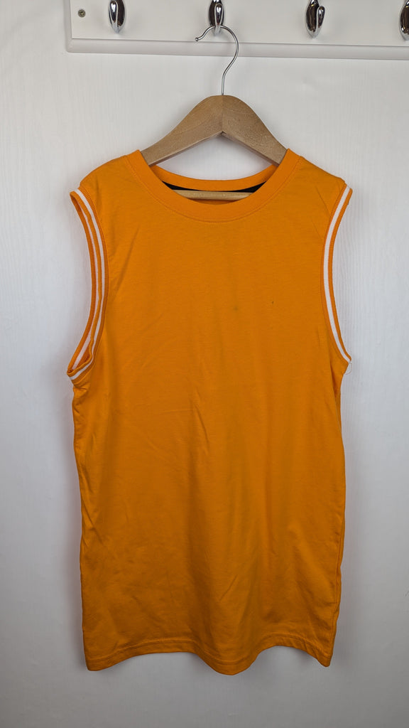 F&F Orange Sleeveless Top - Boys 10-11 Years Little Ones Preloved Used, Preloved, Preworn Baby, Girls & Boys Clothes. Kids & Children's second hand Clothing UK Online. Cheap affordable. Brands including Next, Joules, Nutmeg Morrisons, TU, F&F, H&M.