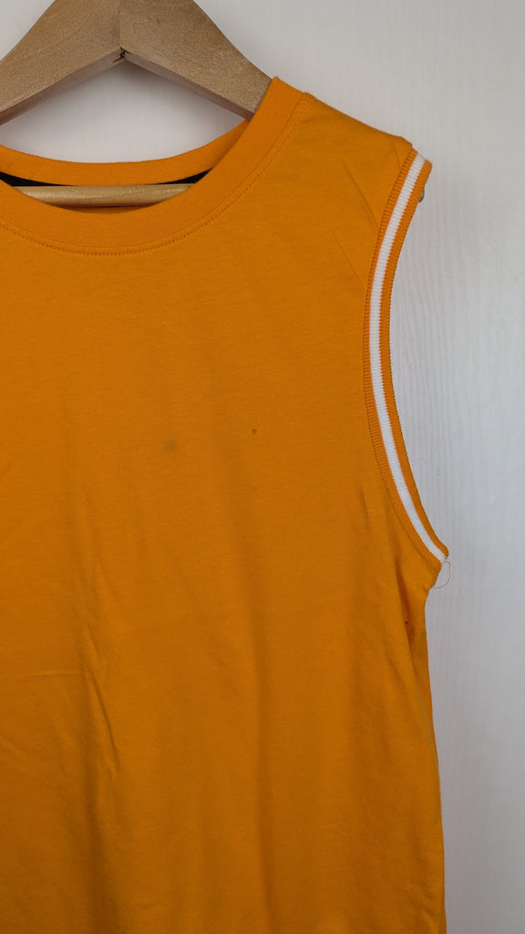 F&F Orange Sleeveless Top - Boys 10-11 Years Little Ones Preloved Used, Preloved, Preworn Baby, Girls & Boys Clothes. Kids & Children's second hand Clothing UK Online. Cheap affordable. Brands including Next, Joules, Nutmeg Morrisons, TU, F&F, H&M.