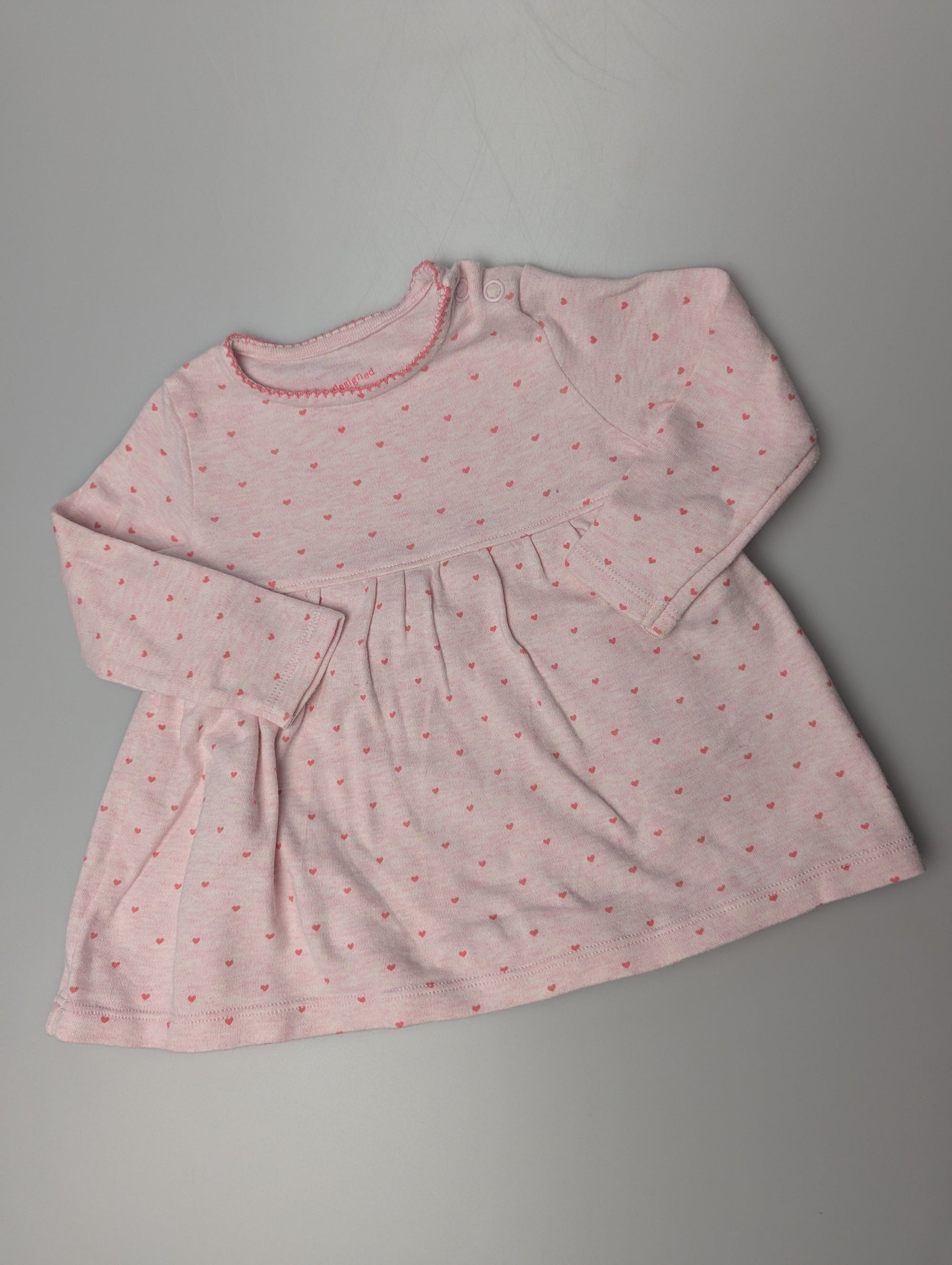 F&F Pink Heart Dress & Bodysuit - Girls 3 - 6 Months - Little Ones Preloved. Second Hand Children's & Preloved Baby, Kids, Girls & Boys Clothes. UK online
