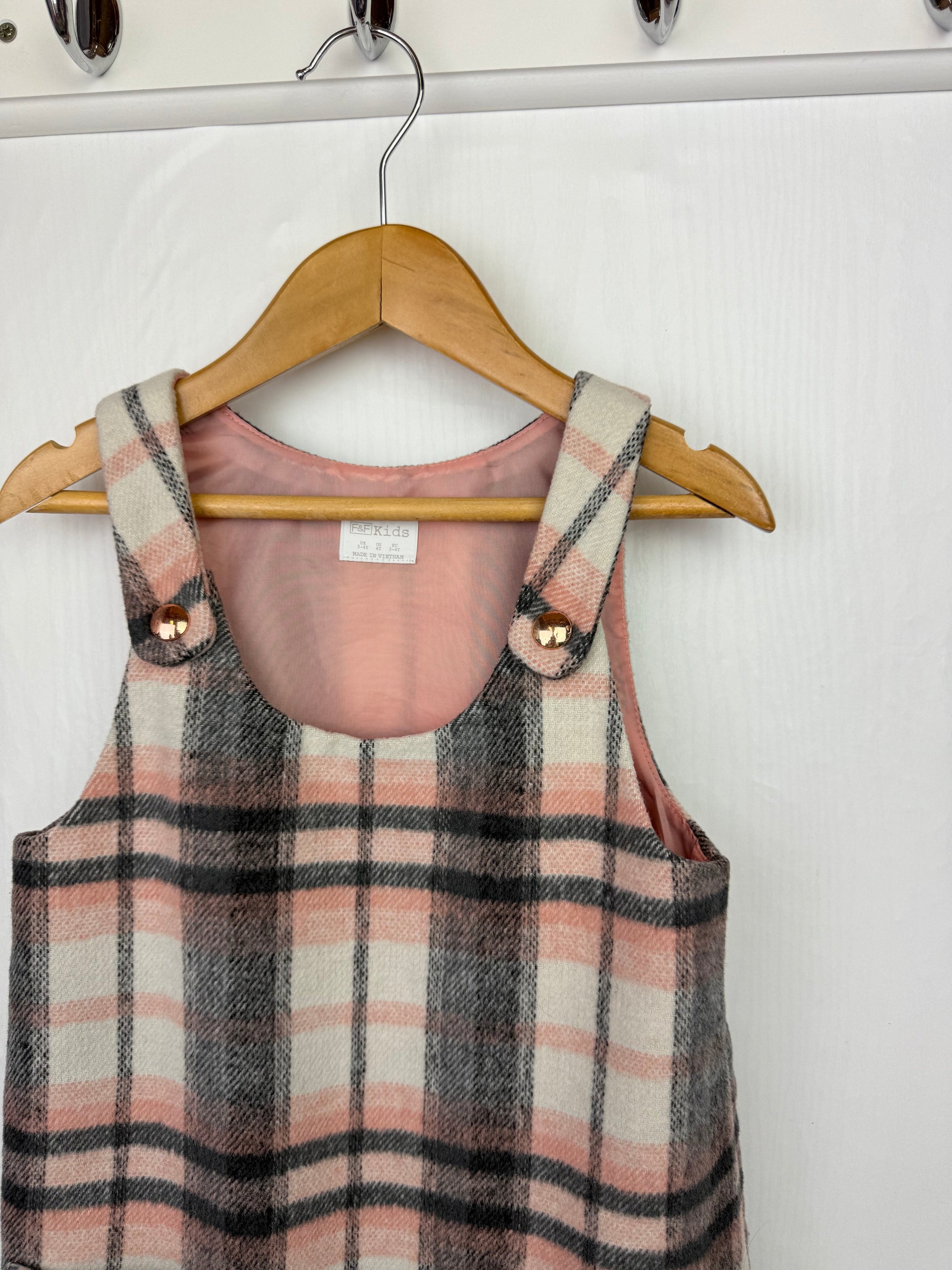 F&F Pink Plaid Dress - Girls 3 - 4 Years - Little Ones Preloved. Second Hand Children's & Preloved Baby, Kids, Girls & Boys Clothes. UK online