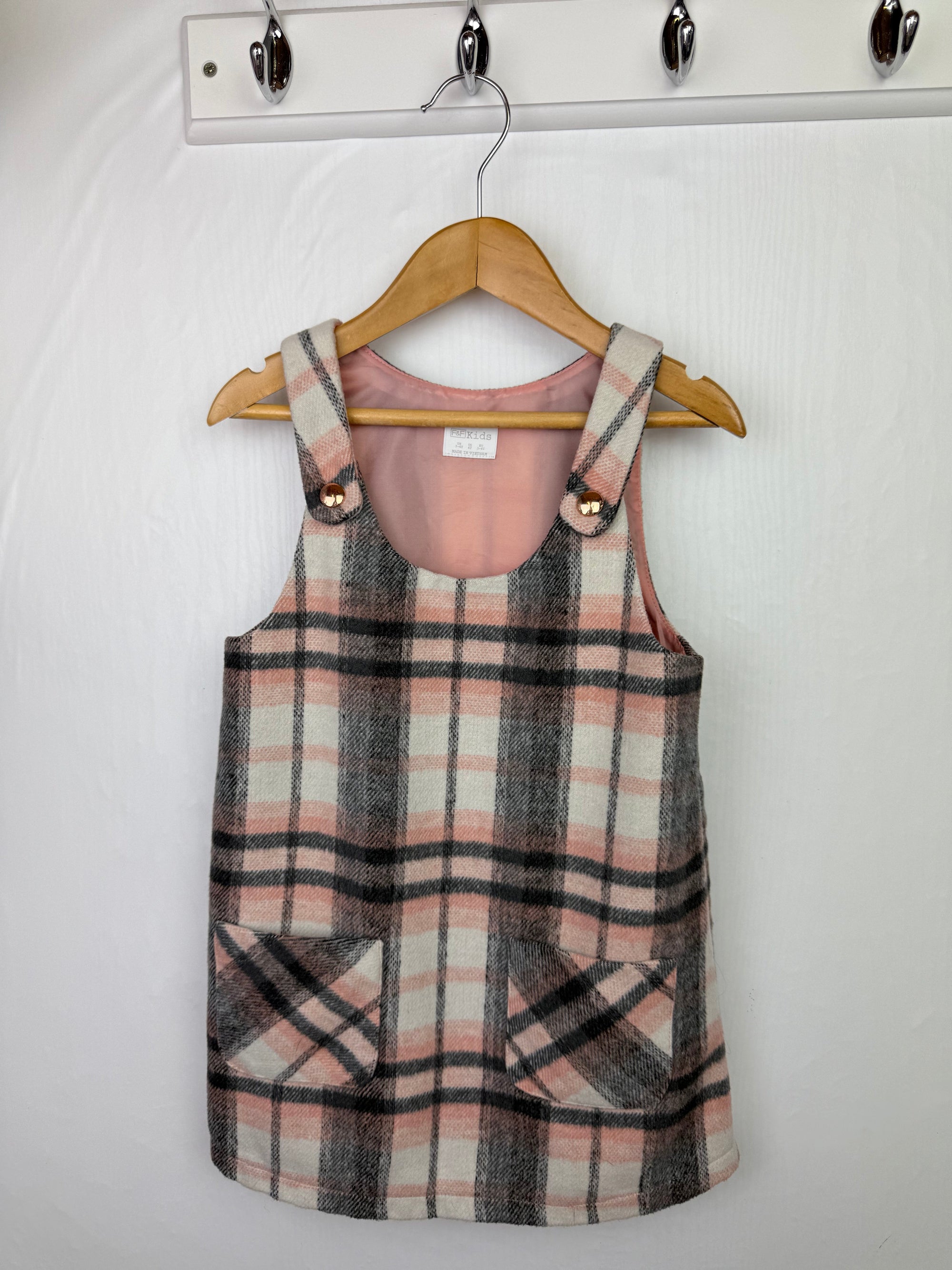 F&F Pink Plaid Dress - Girls 3 - 4 Years - Little Ones Preloved. Second Hand Children's & Preloved Baby, Kids, Girls & Boys Clothes. UK online