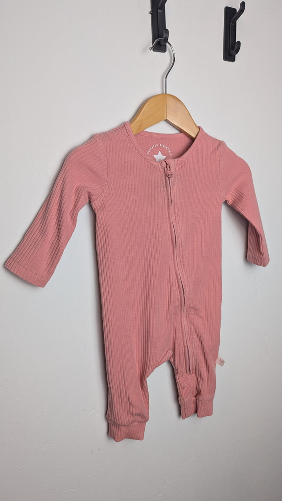 F&F Pink Ribbed Footless Sleepsuit - Girls 0-3 Months Little Ones Preloved Used, Preloved, Preworn & Second Hand Baby, Kids & Children's Clothing UK Online. Cheap affordable. Brands including Next, Joules, Nutmeg Morrisons, TU, F&F, H&M.