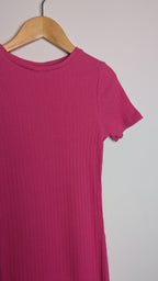 F&F Pink Ribbed Stretchy Dress - Girl 6 - 7 Years - Little Ones Preloved. Second Hand Children's & Preloved Baby, Kids, Girls & Boys Clothes. UK online