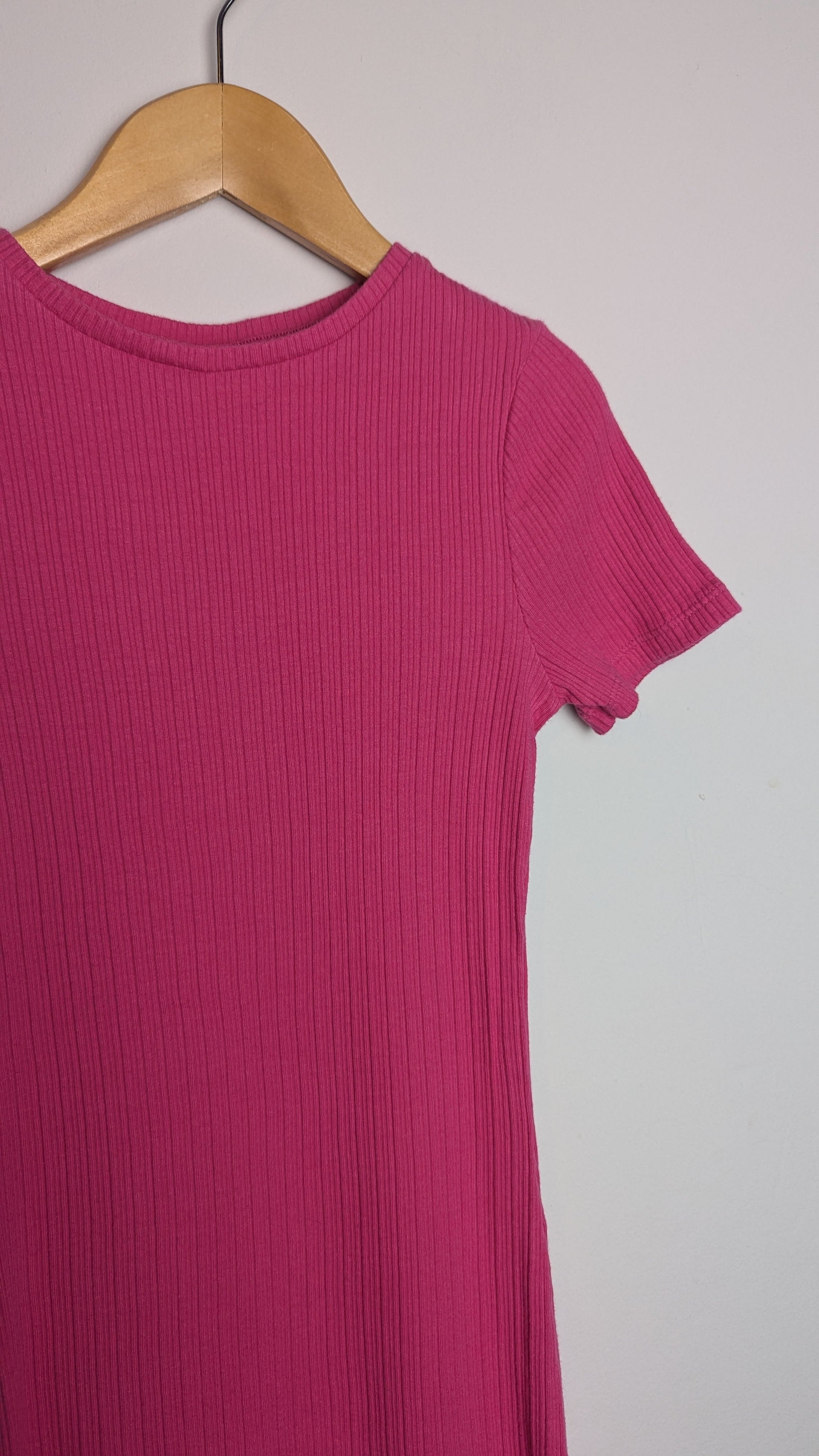 F&F Pink Ribbed Stretchy Dress - Girl 6 - 7 Years - Little Ones Preloved. Second Hand Children's & Preloved Baby, Kids, Girls & Boys Clothes. UK online