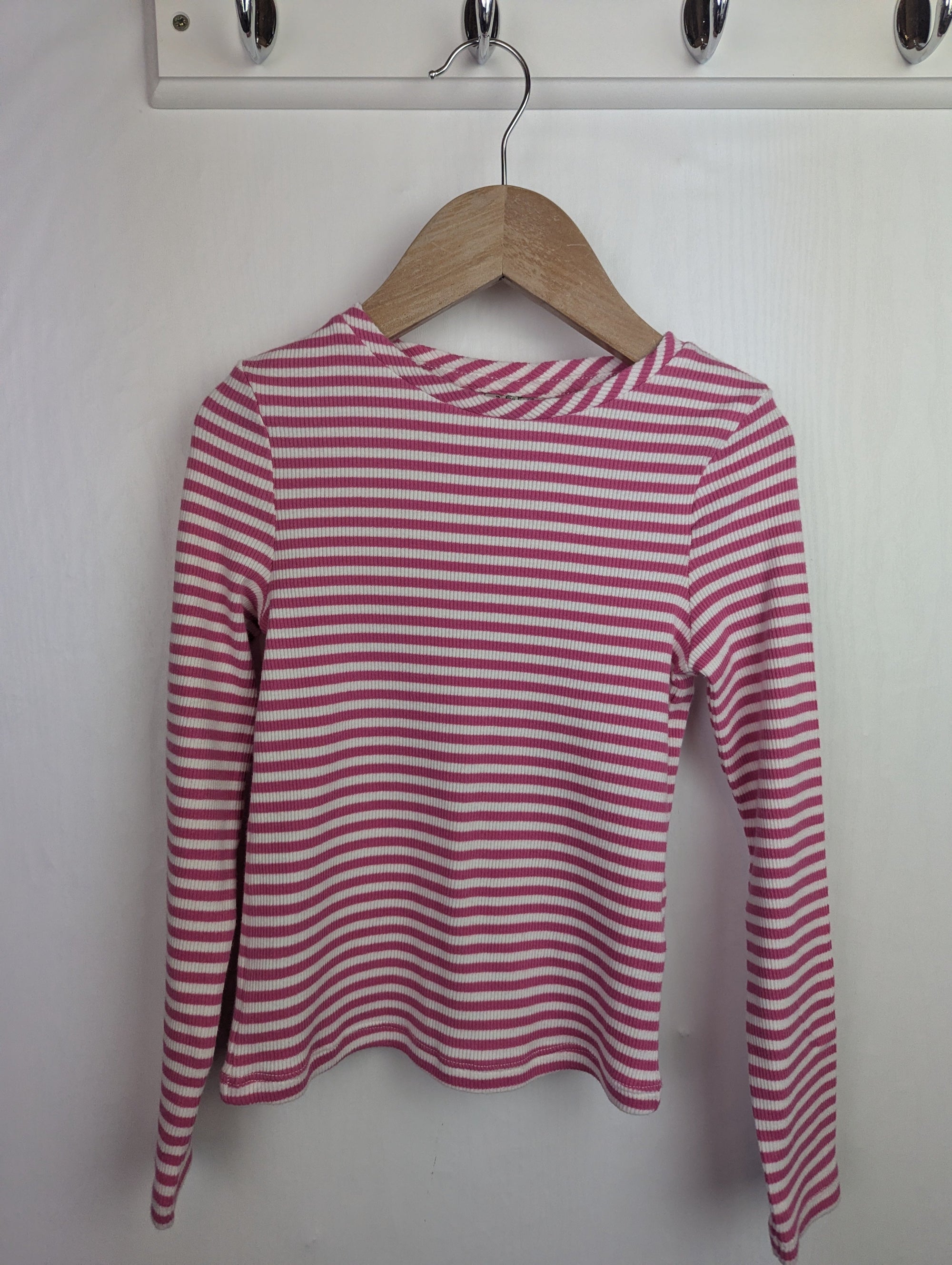 F&F Pink Striped Ribbed Top - Girls 6 - 7 Years - Little Ones Preloved. Second Hand Children's & Preloved Baby, Kids, Girls & Boys Clothes. UK online
