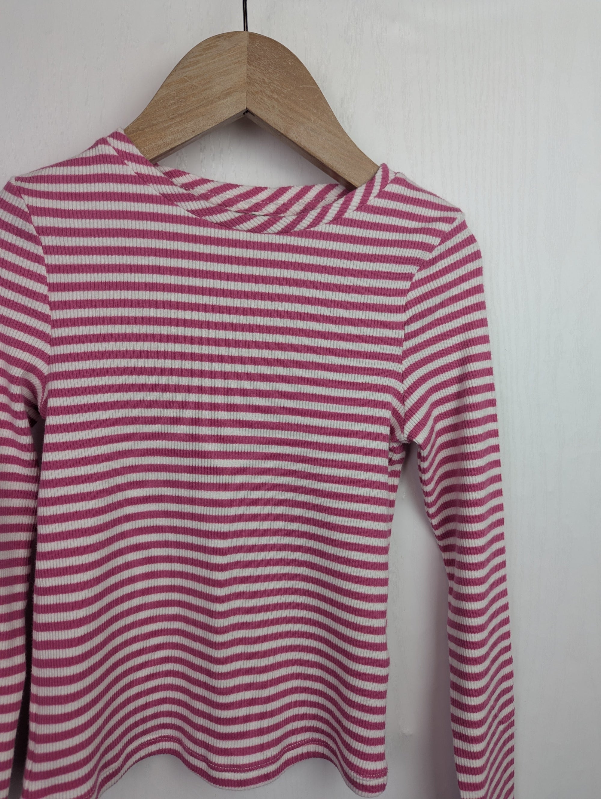 F&F Pink Striped Ribbed Top - Girls 6 - 7 Years - Little Ones Preloved. Second Hand Children's & Preloved Baby, Kids, Girls & Boys Clothes. UK online