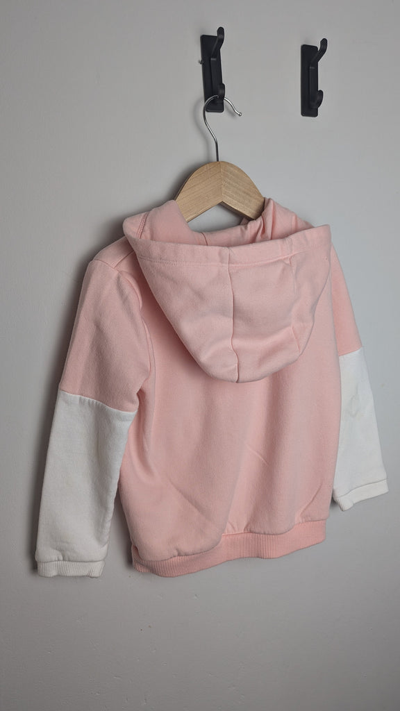 F&F Pink & White Zipped Hoodie - Girls 3-4 Years Little Ones Preloved Used, Preloved, Preworn Baby, Girls & Boys Clothes. Kids & Children's second hand Clothing UK Online. Cheap affordable. Brands including Next, Joules, Nutmeg Morrisons, TU, F&F, H&M.