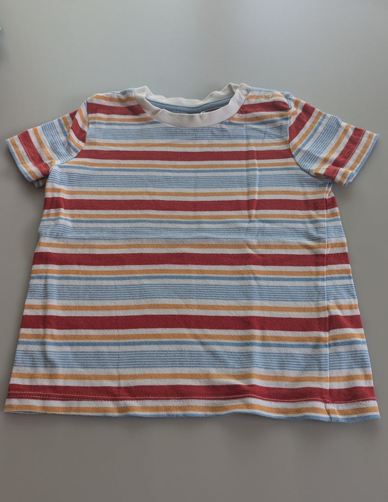 F&F Red, Orange & Blue Striped Top - Boys 12-18 Months F&F Used, Preloved, Preworn & Second Hand Baby, Kids & Children's Clothing UK Online. Cheap affordable. Brands including Next, Joules, Nutmeg Morrisons, TU, F&F, H&M.