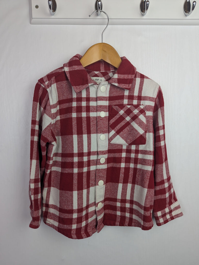 F&F Red Plaid Shirt - Boys 4-5 Years Little Ones Preloved Second Hand Baby, Girls & Boys Clothes. UK Postage