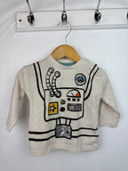 F&F Robot Long Sleeve Top - Boys 3 - 6 Months - Little Ones Preloved. Second Hand Children's & Preloved Baby, Kids, Girls & Boys Clothes. UK online