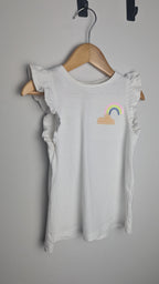 F&F Short Sleeve Rainbow Top - Girls 2 - 3 Years - Little Ones Preloved. Second Hand Children's & Preloved Baby, Kids, Girls & Boys Clothes. UK online