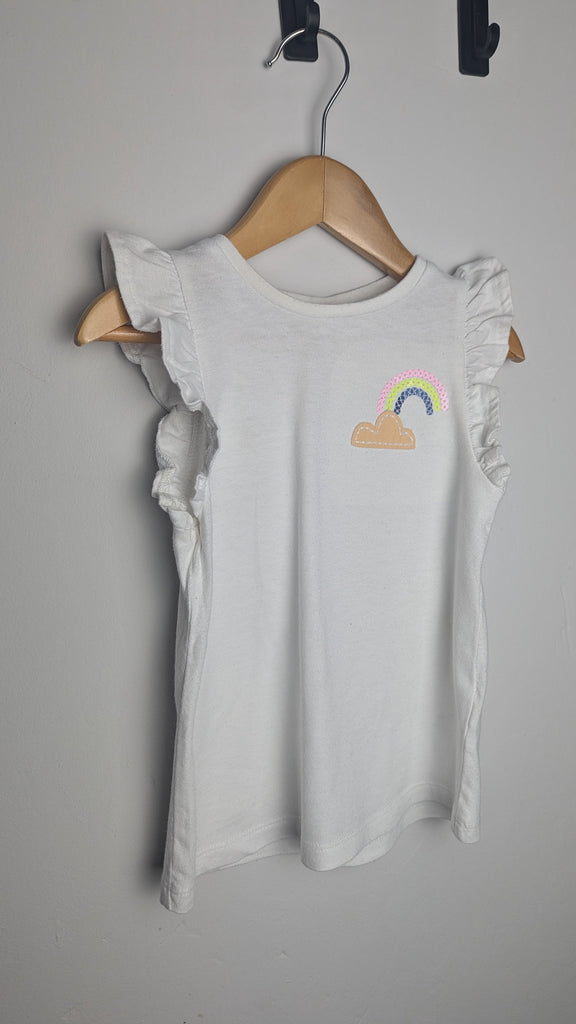 F&F Short Sleeve Rainbow Top - Girls 2-3 Years Little Ones Preloved Used, Preloved, Preworn Baby, Girls & Boys Clothes. Kids & Children's second hand Clothing UK Online. Cheap affordable. Brands including Next, Joules, Nutmeg Morrisons, TU, F&F, H&M.