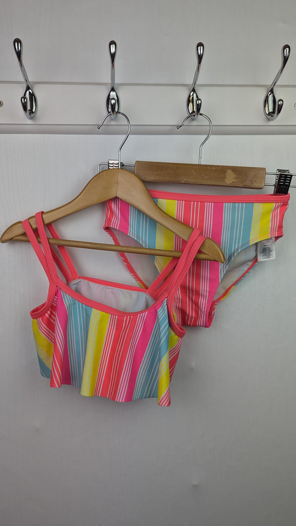 F&F Striped Bikini Set - Girls 5-6 Years Little Ones Preloved Used, Preloved, Preworn & Second Hand Baby, Kids & Children's Clothing UK Online. Cheap affordable. Brands including Next, Joules, Nutmeg Morrisons, TU, F&F, H&M.