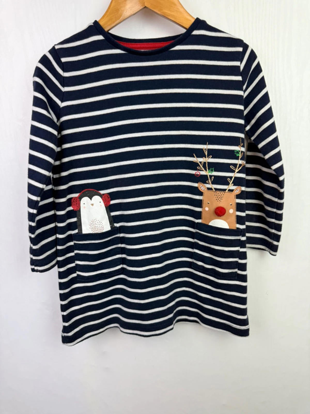 F&F Striped Christmas Dress - Girls 18 - 24 Months - Little Ones Preloved. Second Hand Children's & Preloved Baby, Kids, Girls & Boys Clothes. UK online