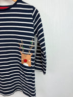 F&F Striped Christmas Dress - Girls 18 - 24 Months - Little Ones Preloved. Second Hand Children's & Preloved Baby, Kids, Girls & Boys Clothes. UK online