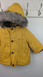 F&F Yellow Hooded Coat - Boys 0 - 3 months - Little Ones Preloved. Second Hand Children's & Preloved Baby, Kids, Girls & Boys Clothes. UK online