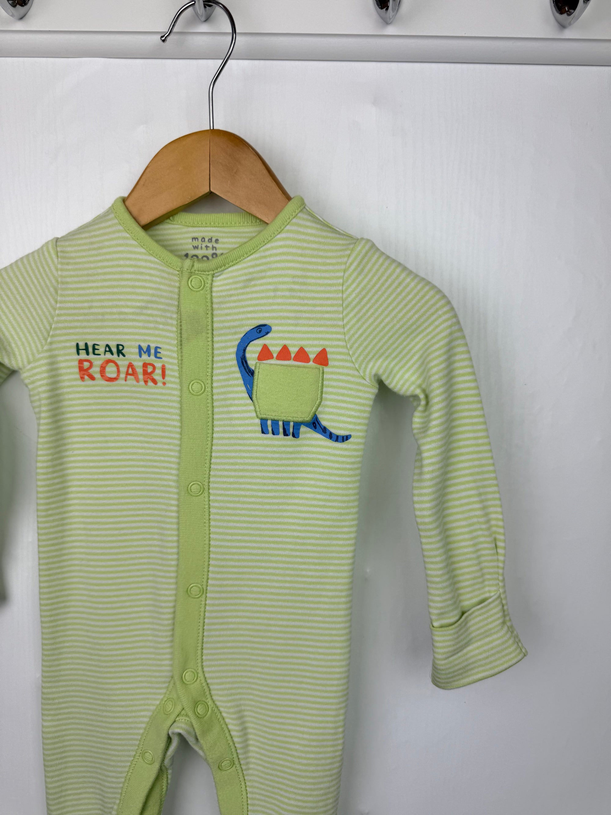 Fred & Flo Dinosaur Sleepsuit - Boys 3 - 6 Months - Little Ones Preloved. Second Hand Children's & Preloved Baby, Kids, Girls & Boys Clothes. UK online