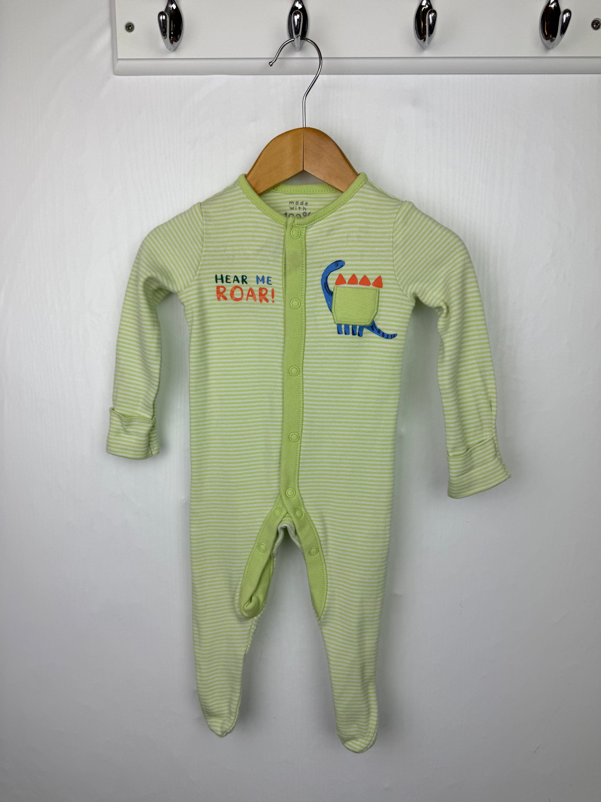 Fred & Flo Dinosaur Sleepsuit - Boys 3 - 6 Months - Little Ones Preloved. Second Hand Children's & Preloved Baby, Kids, Girls & Boys Clothes. UK online