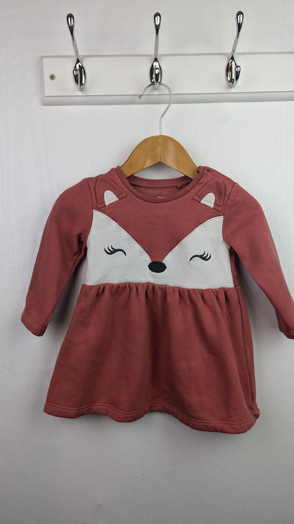 Fred & Flo Fox Long Sleeve Dress - Girls 3-6 Months Little Ones Preloved Used, Preloved, Preworn & Second Hand Baby, Kids & Children's Clothing UK Online. Cheap affordable. Brands including Next, Joules, Nutmeg Morrisons, TU, F&F, H&M.