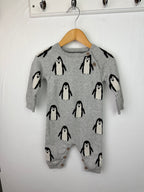 Fred & Flo Grey Penguin Romper - Unisex 3 - 6 Months - Little Ones Preloved. Second Hand Children's & Preloved Baby, Kids, Girls & Boys Clothes. UK online