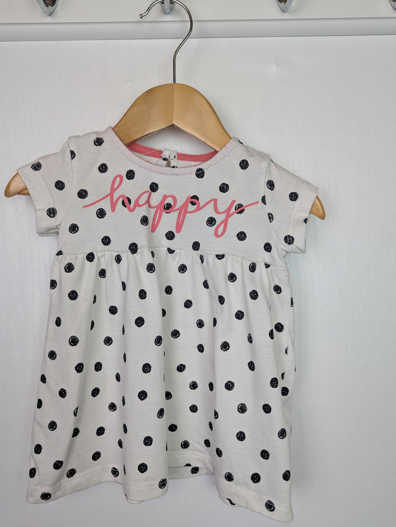 Fred & Flo 'Happy' Dress - Girls 3-6 Months Little Ones Preloved Used, Preloved, Preworn Baby, Girls & Boys Clothes. Kids & Children's second hand Clothing UK Online. Cheap affordable. Brands including Next, Joules, Nutmeg Morrisons, TU, F&F, H&M.