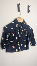 Fred & Flo Navy Penguin Long Sleeve Shirt - Boys 6 - 9 Months - Little Ones Preloved. Second Hand Children's & Preloved Baby, Kids, Girls & Boys Clothes. UK online