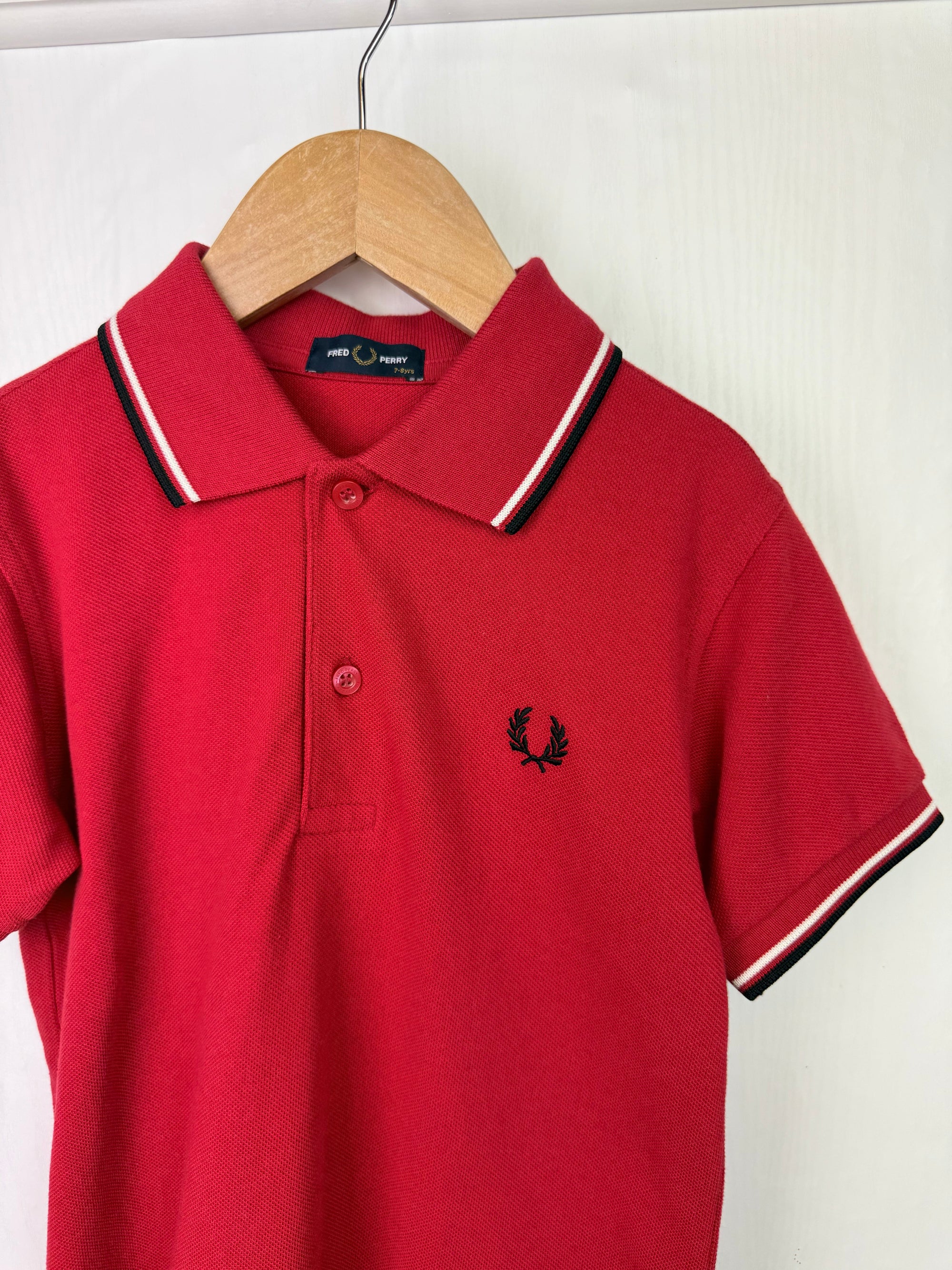 Fred Perry Red Polo Shirt - Boys 7 - 8 Years - Little Ones Preloved. Second Hand Children's & Preloved Baby, Kids, Girls & Boys Clothes. UK online