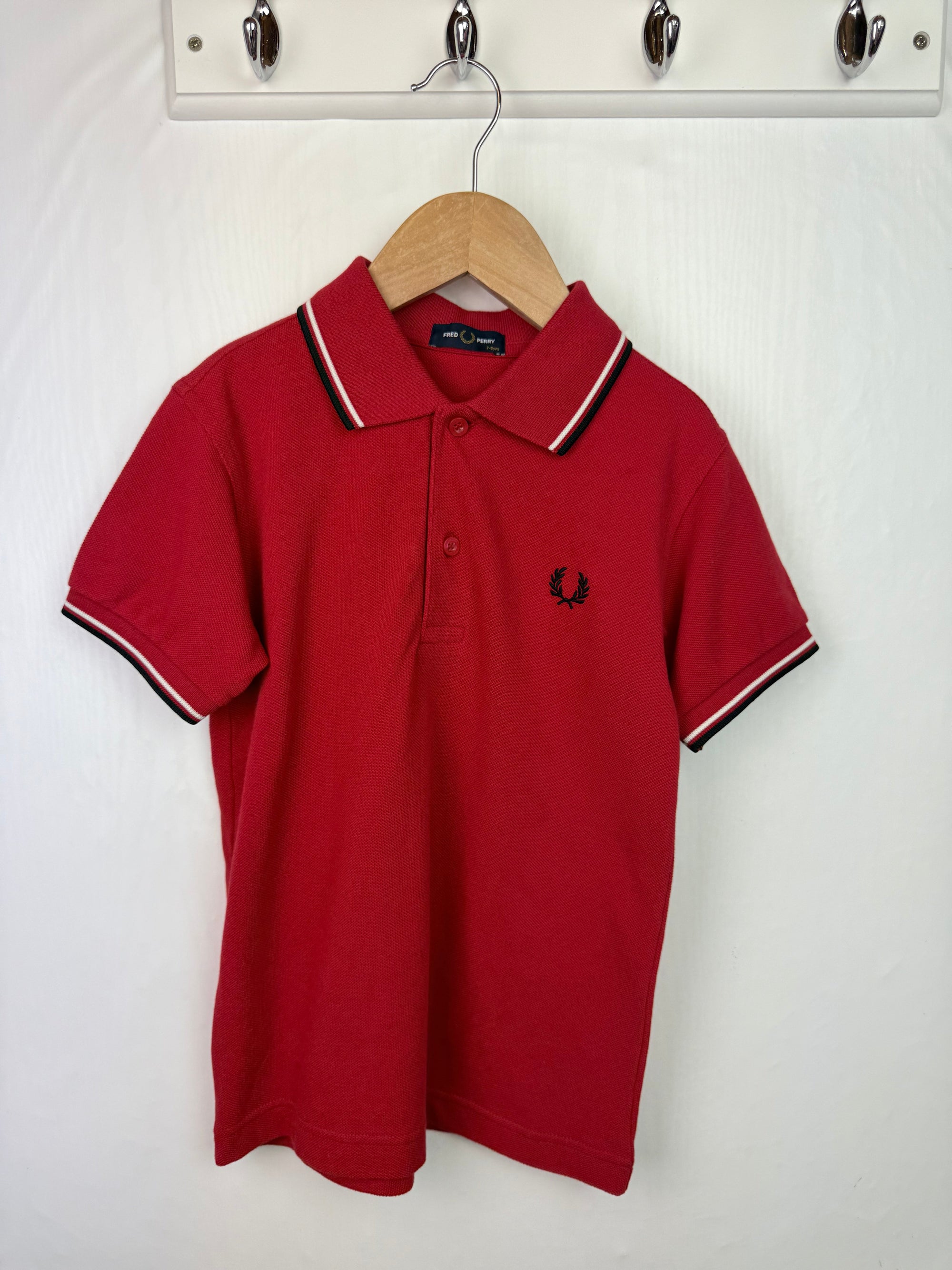 Fred Perry Red Polo Shirt - Boys 7 - 8 Years - Little Ones Preloved. Second Hand Children's & Preloved Baby, Kids, Girls & Boys Clothes. UK online