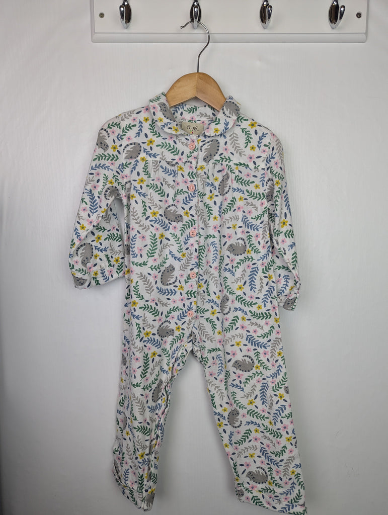 Frugi Floral 1 Piece Pyjama Romper - Girls 12-18 Months Little Ones Preloved Used, Preloved, Preworn Baby, Girls & Boys Clothes. Kids & Children's second hand Clothing UK Online. Cheap affordable. Brands including Next, Joules, Nutmeg Morrisons, TU, F&F, H&M.