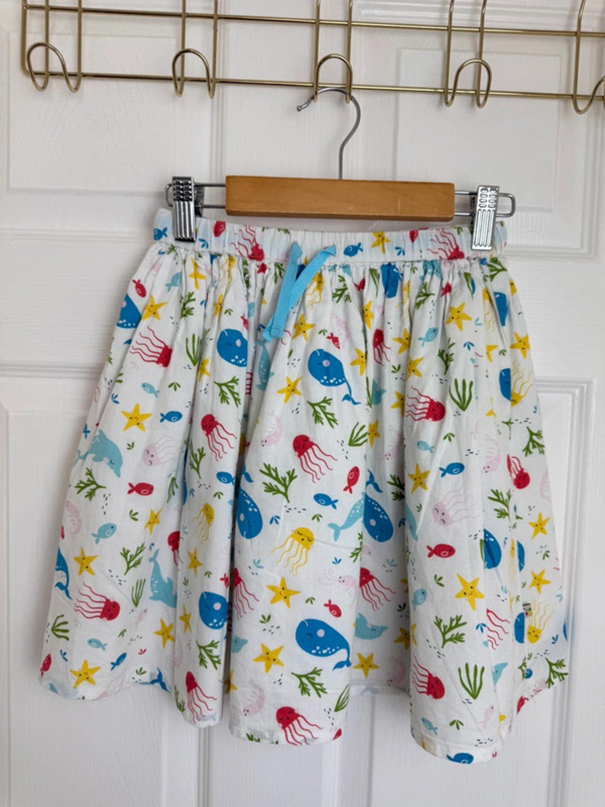 Frugi White & Multicoloured Lined Skirt - Girls 7 - 8 Years - Little Ones Preloved. Second Hand Children's & Preloved Baby, Kids, Girls & Boys Clothes. UK online