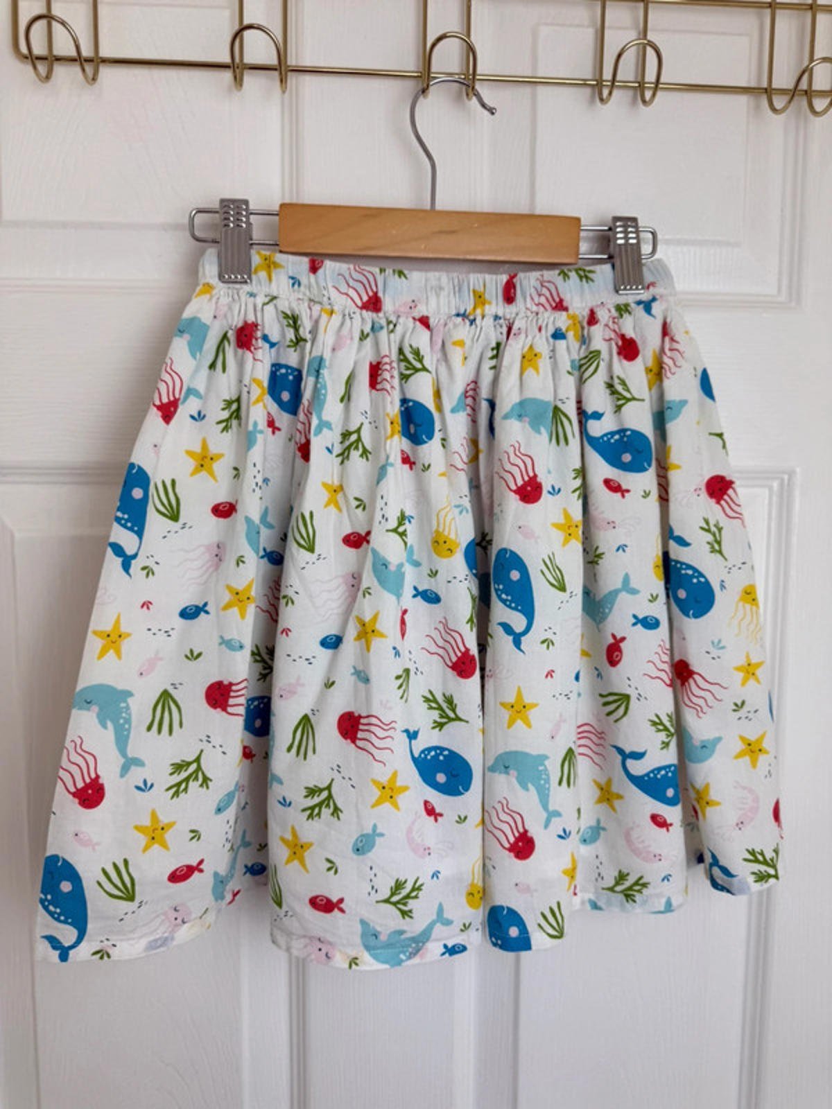 Frugi White & Multicoloured Lined Skirt - Girls 7 - 8 Years - Little Ones Preloved. Second Hand Children's & Preloved Baby, Kids, Girls & Boys Clothes. UK online