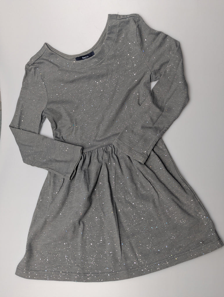 Gap Grey Glitter Dress - Girls 4-5 Years Little Ones Preloved Used, Preloved, Preworn Baby, Girls & Boys Clothes. Kids & Children's second hand Clothing UK Online. Cheap affordable. Brands including Next, Joules, Nutmeg Morrisons, TU, F&F, H&M.