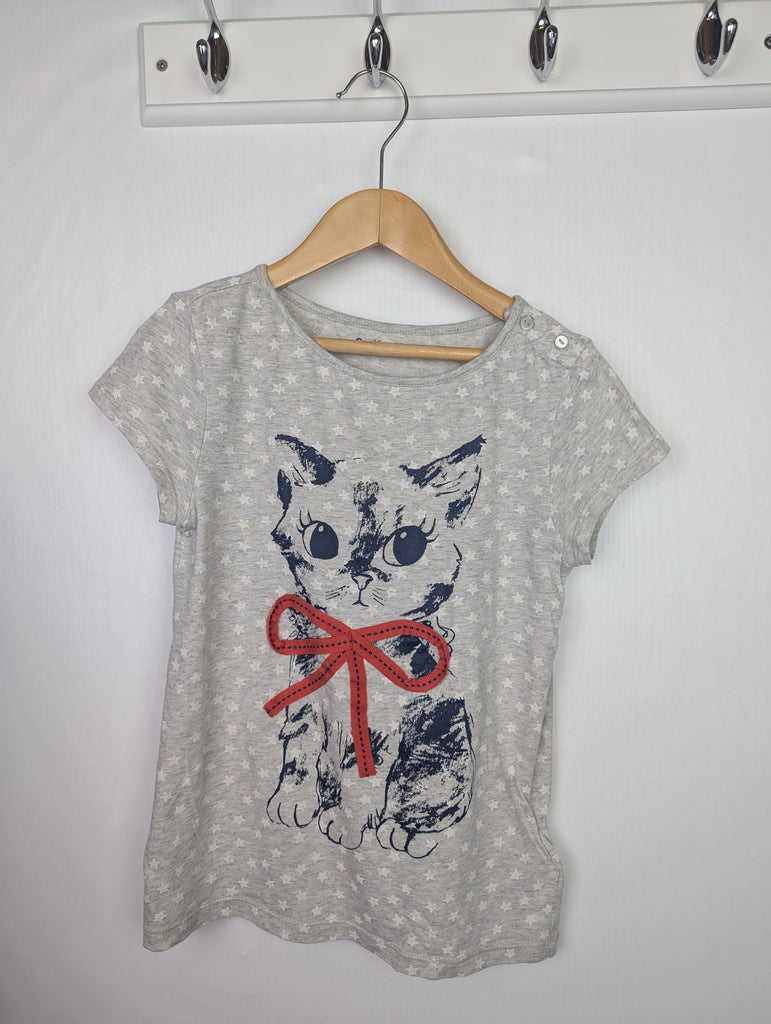 Gap Grey Kitten Top - Girls 6-7 Years Little Ones Preloved Used, Preloved, Preworn Baby, Girls & Boys Clothes. Kids & Children's second hand Clothing UK Online. Cheap affordable. Brands including Next, Joules, Nutmeg Morrisons, TU, F&F, H&M.