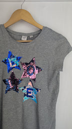 Gap Grey Love Sequins Cross - Back Top - Girls 14 - 16 Years - Little Ones Preloved. Second Hand Children's & Preloved Baby, Kids, Girls & Boys Clothes. UK online