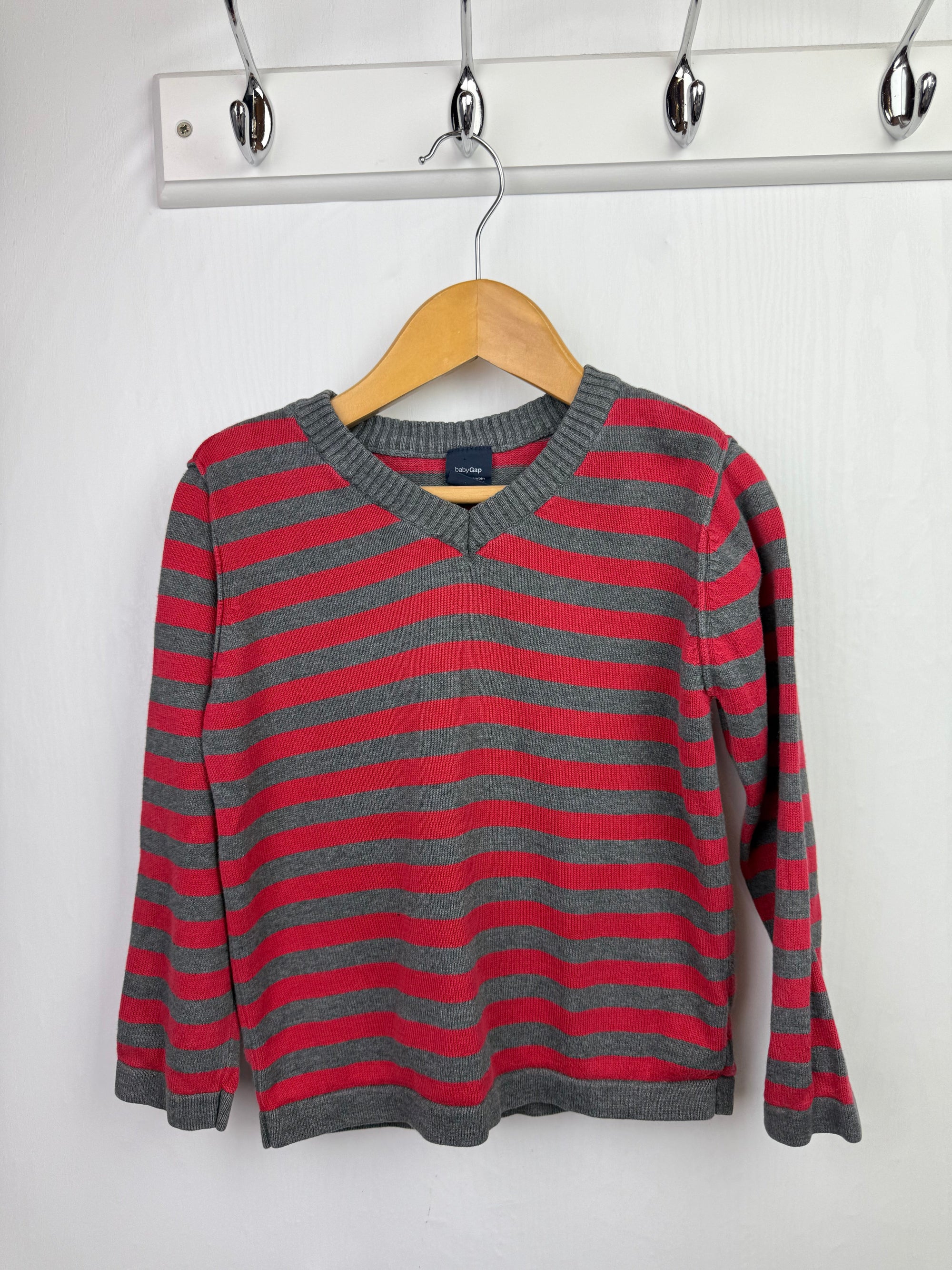 Gap Red & Grey Striped Jumper - Boys 3 Years - Little Ones Preloved. Second Hand Children's & Preloved Baby, Kids, Girls & Boys Clothes. UK online