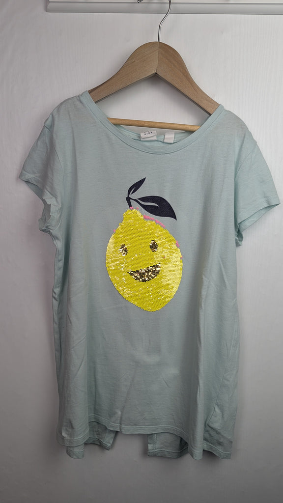 Gap Sequin Pear Short Sleeve Top - Girls 13-14 Years Little Ones Preloved Used, Preloved, Preworn Baby, Girls & Boys Clothes. Kids & Children's second hand Clothing UK Online. Cheap affordable. Brands including Next, Joules, Nutmeg Morrisons, TU, F&F, H&M.