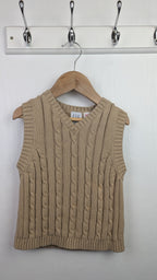 Gap Tan Cable Knit Vest Jumper - Unisex 2 Years - Little Ones Preloved. Second Hand Children's & Preloved Baby, Kids, Girls & Boys Clothes. UK online