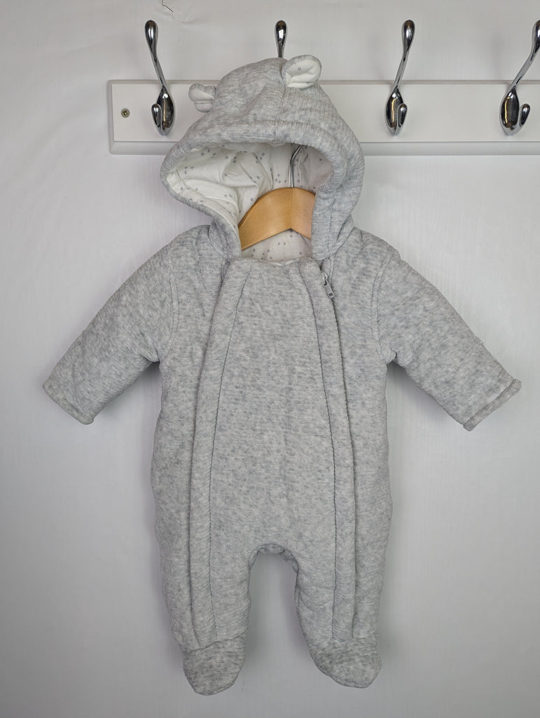 Geoorge Grey Pramsuit - Unisex Tiny Baby Little Ones Preloved Used, Preloved, Preworn Baby, Girls & Boys Clothes. Kids & Children's second hand Clothing UK Online. Cheap affordable. Brands including Next, Joules, Nutmeg Morrisons, TU, F&F, H&M.