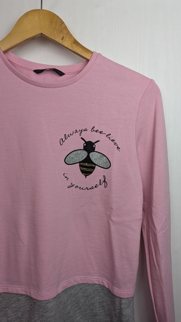 George 'Always Bee-Lieve in yourself' Jumper - Girls 11-12 Years Little Ones Preloved Used, Preloved, Preworn & Second Hand Baby, Kids & Children's Clothing UK Online. Cheap affordable. Brands including Next, Joules, Nutmeg Morrisons, TU, F&F, H&M.