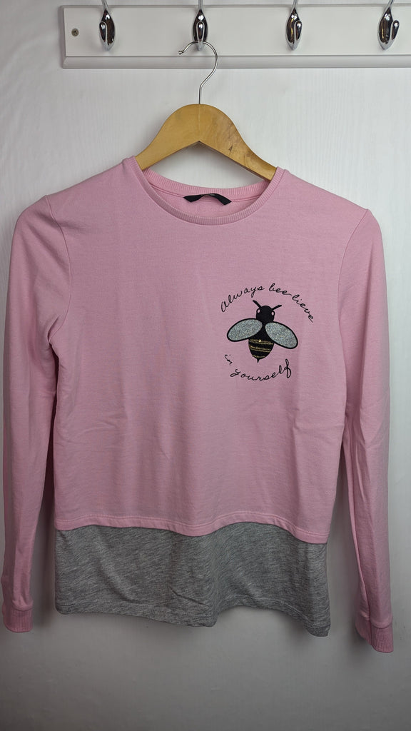 George 'Always Bee-Lieve in yourself' Jumper - Girls 11-12 Years Little Ones Preloved Used, Preloved, Preworn & Second Hand Baby, Kids & Children's Clothing UK Online. Cheap affordable. Brands including Next, Joules, Nutmeg Morrisons, TU, F&F, H&M.